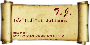 Töltési Julianna névjegykártya